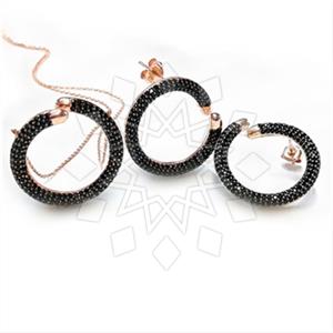 925 Sterling Silver Geometric Earrings Necklace Sets