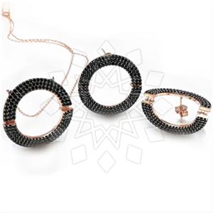 925 Sterling Silver Geometric Earrings Necklace Sets