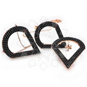 925 Sterling Silver Geometric Earrings Necklace Sets