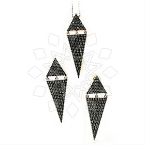 925 Sterling Silver Geometric Earrings Necklace Sets