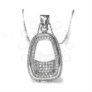 925 Sterling Silver Geometric Pendant Necklace