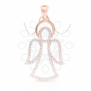 925 Sterling Silver Angel and Wings Pendant Necklace