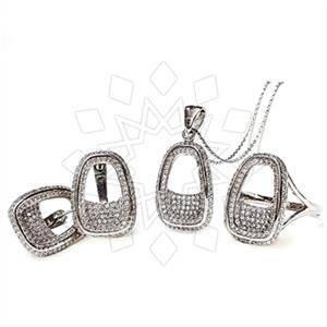 925 Sterling Silver Geometric Ring Earring Bracelet Sets