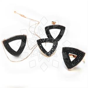 925 Sterling Silver Geometric Ring Earring Bracelet Sets