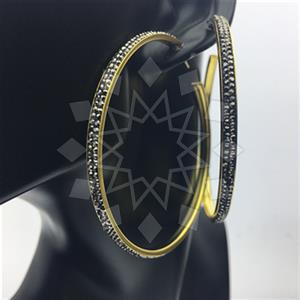 925 Sterling Silver Crystal Pave  Statement Earring