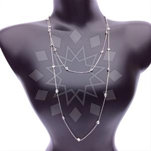 925 Sterling Silver Modern  Metal and Chain Necklace