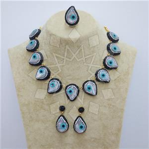 Fashion Gem and Crystals Ring Earring Necklace Sets