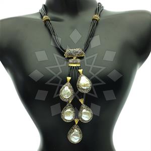 Fashion Gem and Crystals Statement Necklace