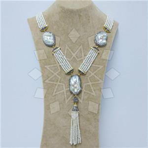 Fashion Gem and Crystals Tassel Necklace