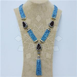 Fashion Gem and Crystals Tassel Necklace