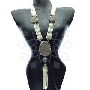 Fashion Gem and Crystals Tassel Necklace