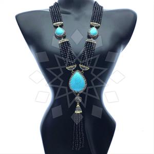 Fashion Gem and Crystals Tassel Necklace
