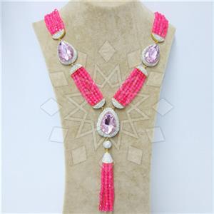 Fashion Gem and Crystals Tassel Necklace