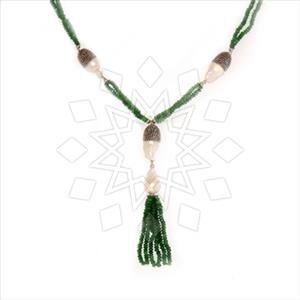 Gemstone and Bead Gem and Crystals Tassel Necklace