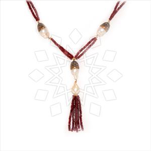 Gemstone and Bead Gem and Crystals Tassel Necklace