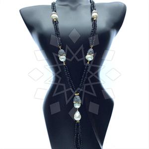 Gemstone and Bead Gem and Crystals Tassel Necklace
