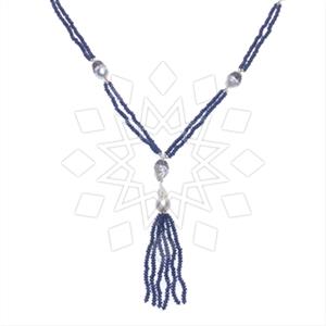 Gemstone and Bead Gem and Crystals Tassel Necklace