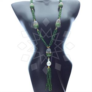 Gemstone and Bead Gem and Crystals Tassel Necklace