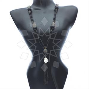 Gemstone and Bead Gem and Crystals Tassel Necklace