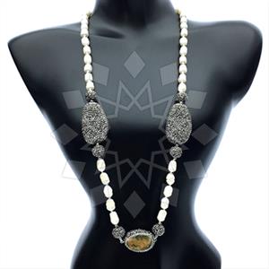 Gemstone and Bead Gem and Crystals Beaded Necklace