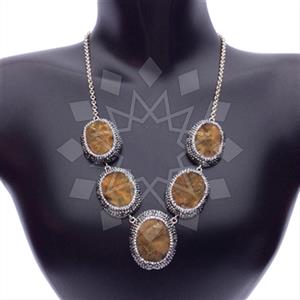 925 Sterling Silver Gem and Crystals Statement Necklace