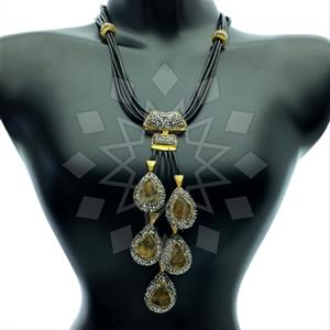Fashion Gem and Crystals Statement Necklace