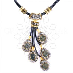 Fashion Gem and Crystals Statement Necklace