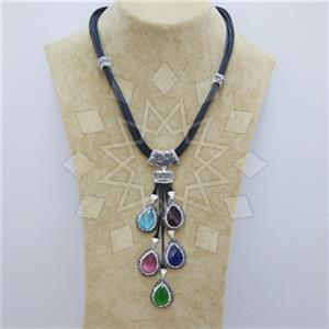 Fashion Gem and Crystals Statement Necklace