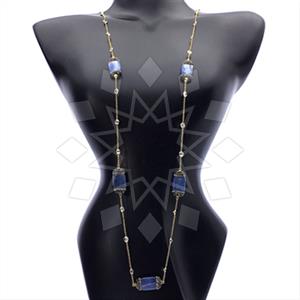 925 Sterling Silver Gem and Crystals Statement Necklace