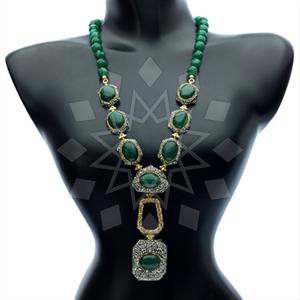 Fashion Gem and Crystals Statement Necklace