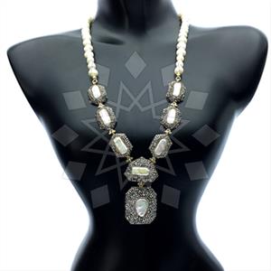 Fashion Gem and Crystals Statement Necklace