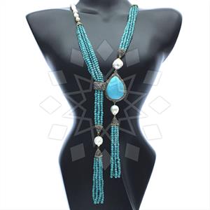 Fashion Gem and Crystals Statement Necklace