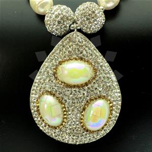 Fashion Gem and Crystals Statement Necklace