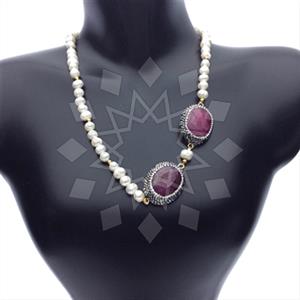 Fashion Gem and Crystals Statement Necklace