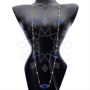 925 Sterling Silver Gem and Crystals Statement Necklace