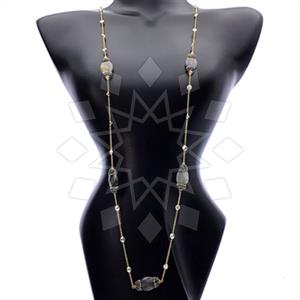 925 Sterling Silver Gem and Crystals Statement Necklace