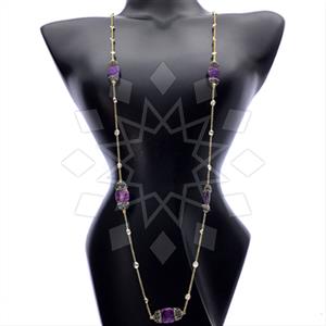 925 Sterling Silver Gem and Crystals Statement Necklace