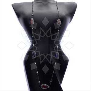 925 Sterling Silver Gem and Crystals Statement Necklace