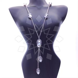 925 Sterling Silver Gem and Crystals Statement Necklace
