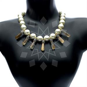 Fashion Gem and Crystals Statement Necklace