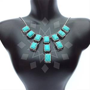 925 Sterling Silver Gem and Crystals Statement Necklace
