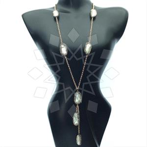 925 Sterling Silver Gem and Crystals Statement Necklace