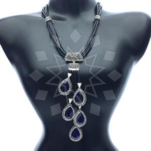 Fashion Gem and Crystals Statement Necklace