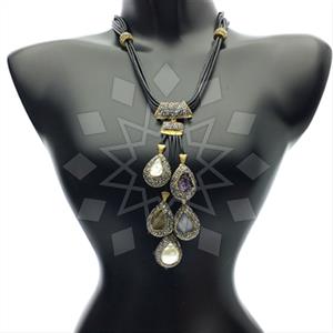 Fashion Gem and Crystals Statement Necklace