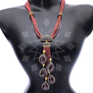 Fashion Gem and Crystals Statement Necklace