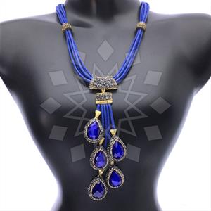 Fashion Gem and Crystals Statement Necklace
