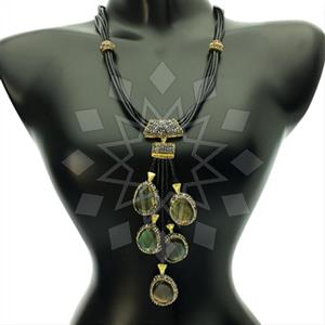 Fashion Gem and Crystals Statement Necklace