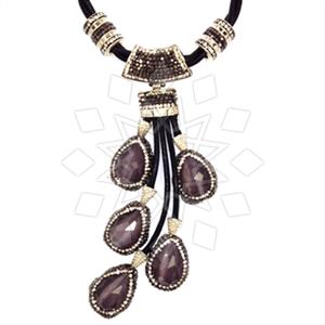 Fashion Gem and Crystals Statement Necklace