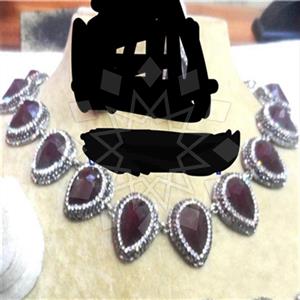 Fashion Gemstone and Crystal  Choker Necklace