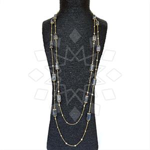 925 Sterling Silver Semi Precious Gems and Crystal  Statement Necklace